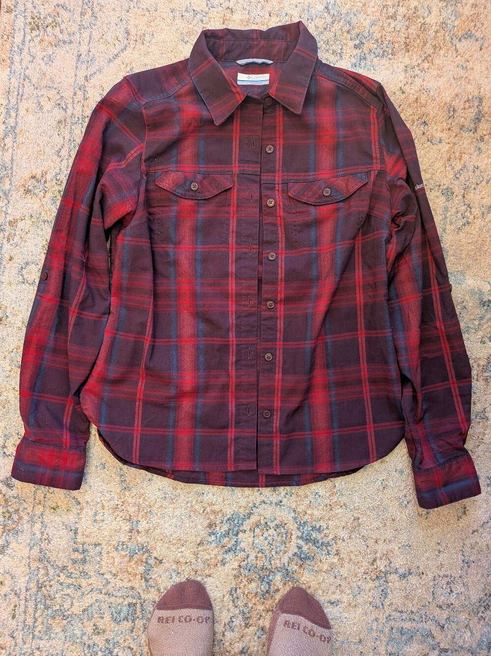 Columbia Plaid Button-Up Shirt